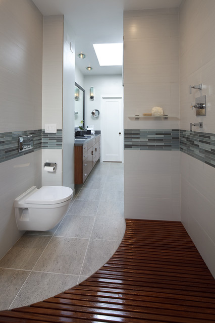 16 Fancy Bathroom Combined Flooring Ideas