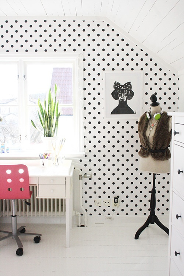 25 Amazing Polka Dot Interior Walls