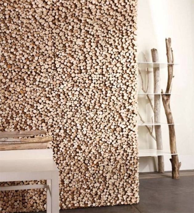 26 Impressive Wood Log Wall ideas