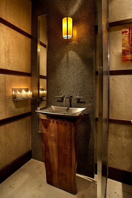 powder room modern bathroom contemporary luxury designs rooms imi llc sink wood lighting half bath sinks small interior cuba stone