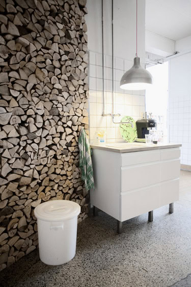 26 Impressive Wood Log Wall ideas