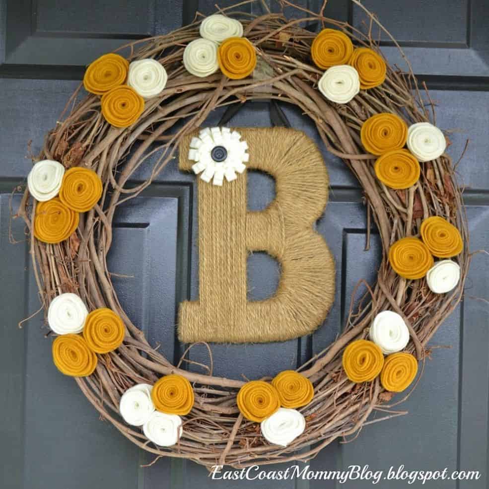 Creative DIY fall wreath with neutral tones