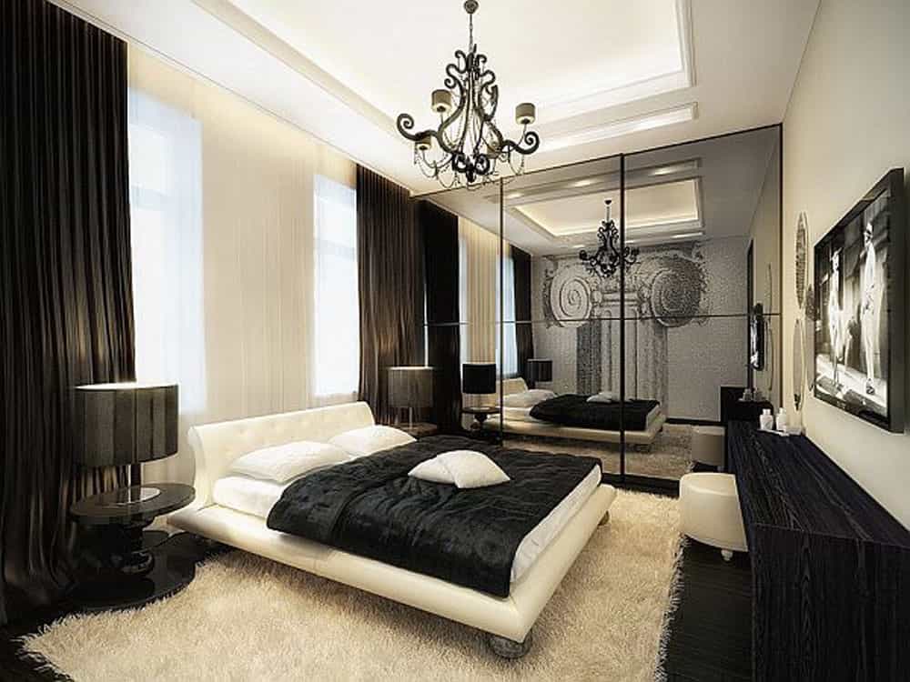 30 Stylish Interior Designs with Black Curtains 28