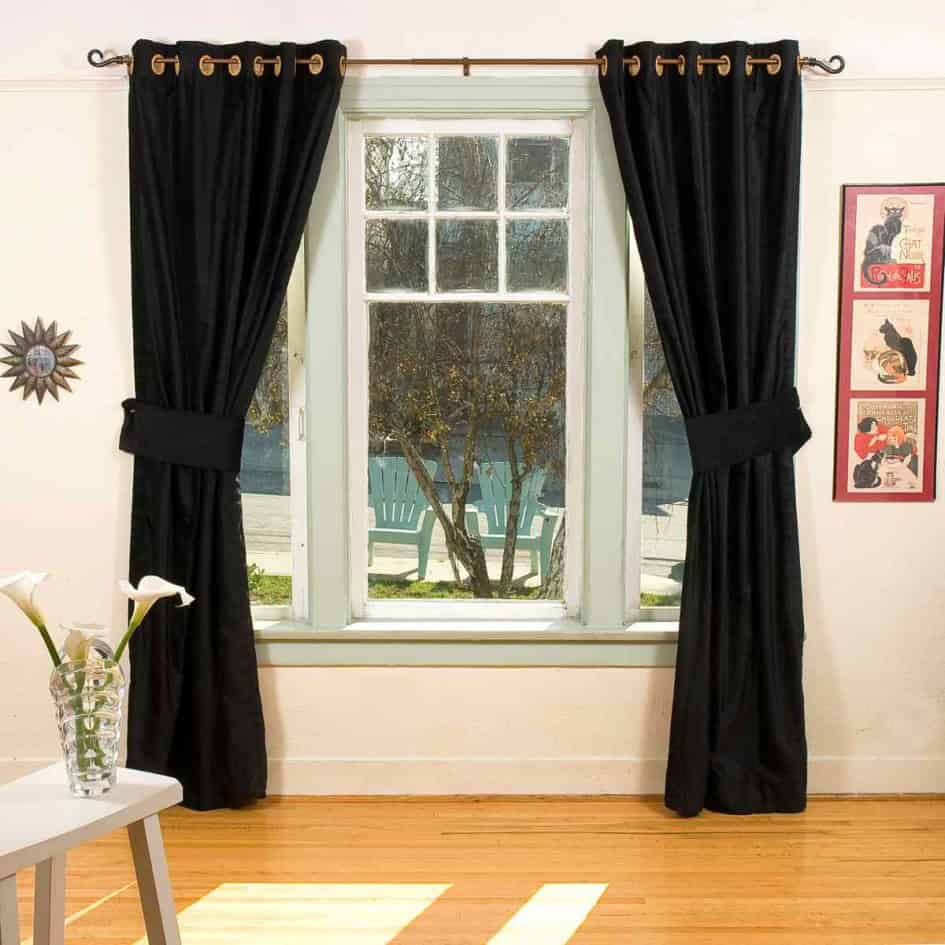 30 Stylish Interior Designs with Black Curtains 29