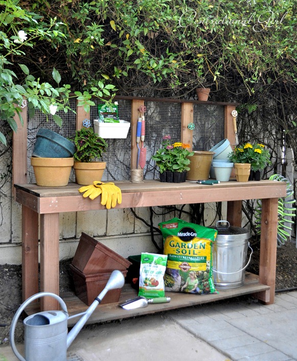 25 cool diy garden potting table ideas