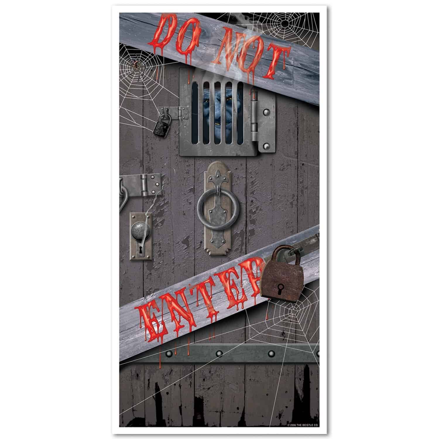 Haunted Halloween Door Cover 18 Absolutely Frightening Outdoor Halloween Decorations (3)