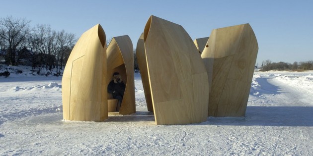 Amazing Winter Project - Winnipeg Skating Shelters by Patkau Architects