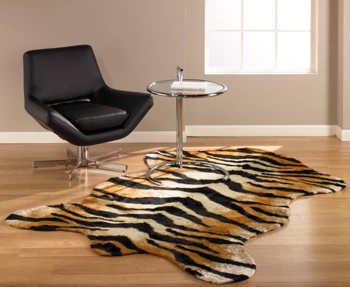 TIGER RUG FAUX FUR ANIMAL SKIN PELT HIDE 8