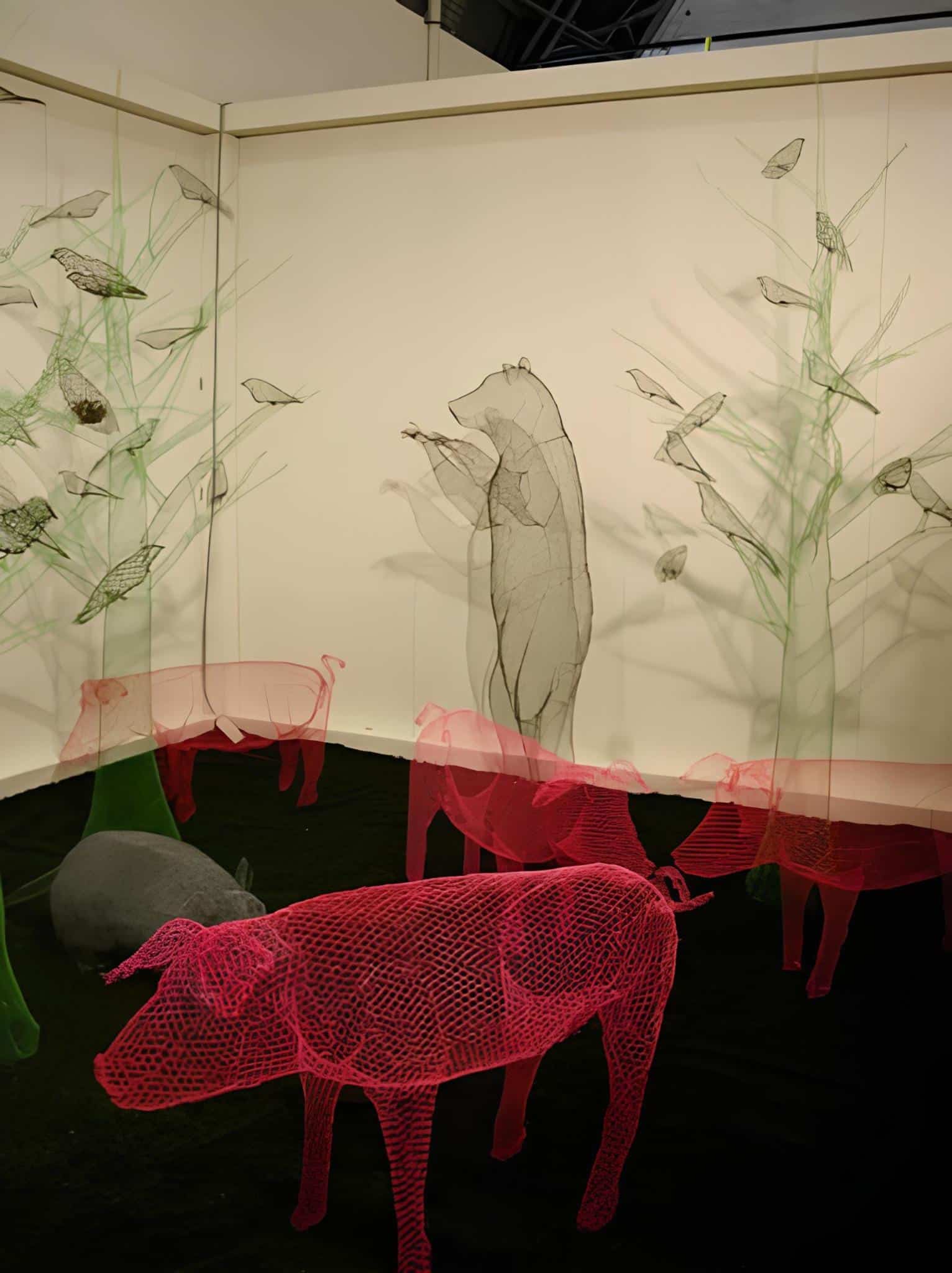 Colorful Wire Animal Zoo Installation