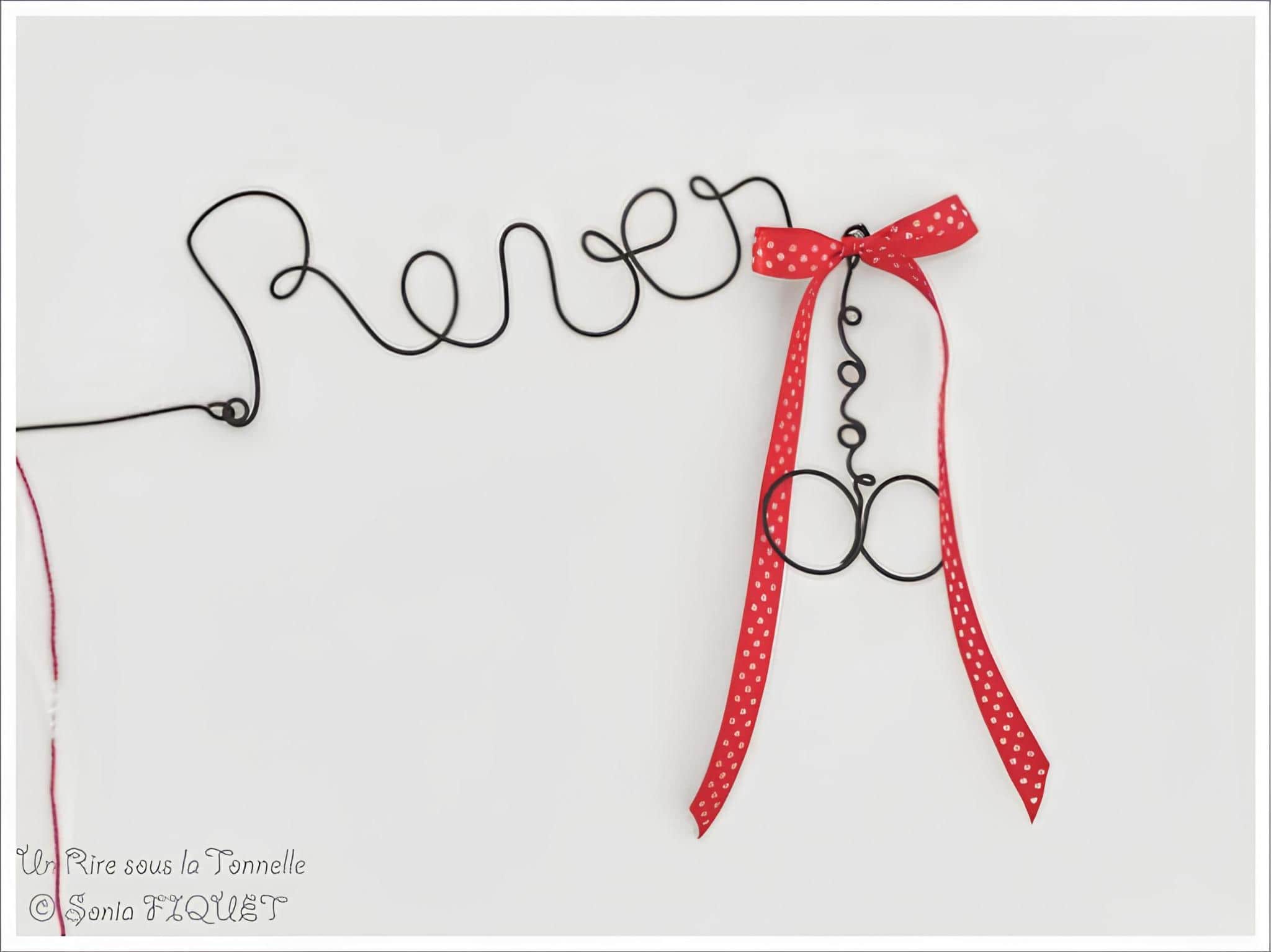 Dream Wire Word Art With Red Ribbon