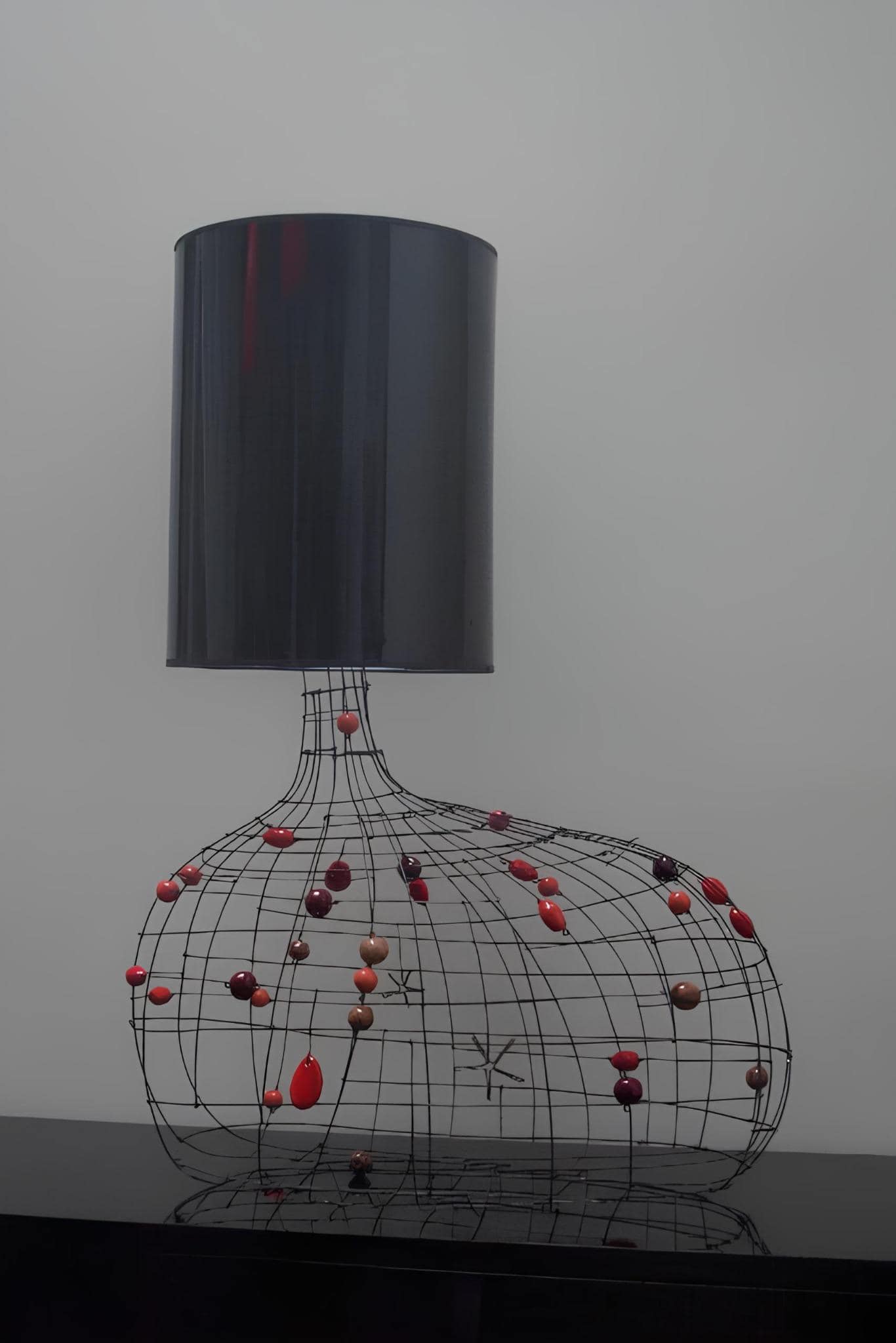 Wire Table Lamp With Beaded Base