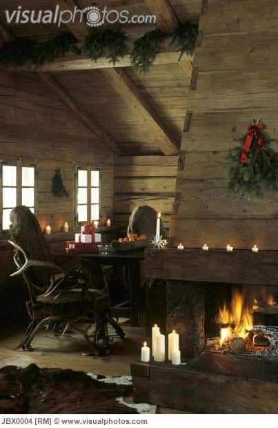 33 Cute Log Cabin Christmas Decorations