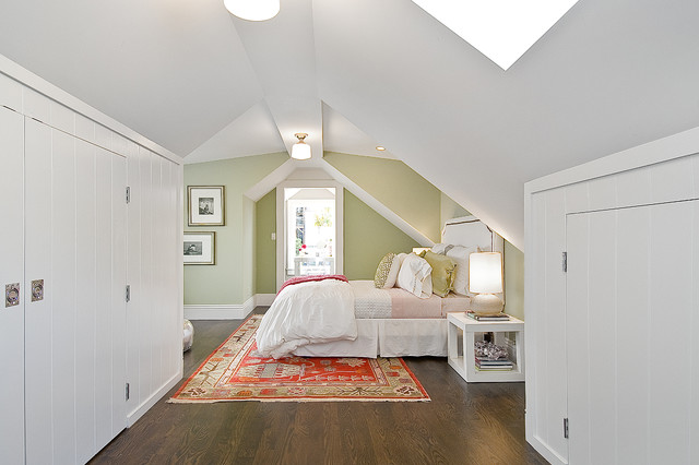 Decorating Small Guest Bedroom With One Sloped Ceiling