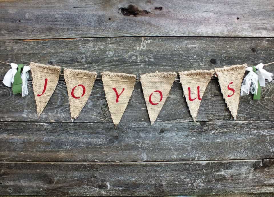 Rustic Christmas “Joyous” Banner 15 Creative Christmas Banner Ideas (1)