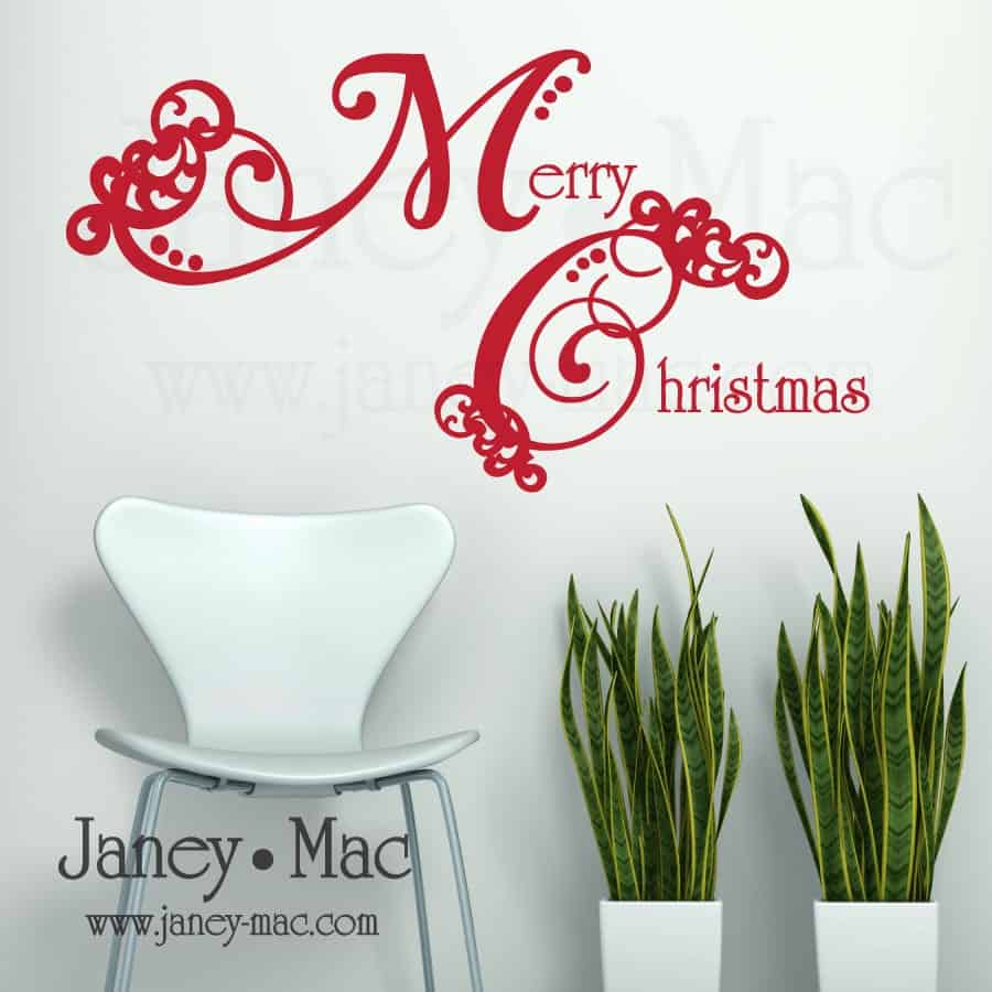 Merry Christmas Wording Wall Decal 20 Creative Christmas Decorating Ideas with Decals (12)