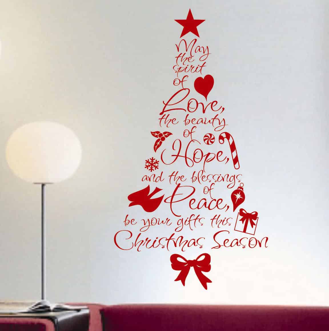 BIG Merry Christmas Word Tree Holiday Decal 20 Creative Christmas Decorating Ideas with Decals (18)