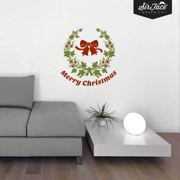 Christmas Wreath Wall Sticker 20 Creative Christmas Decorating Ideas with Decals (3)
