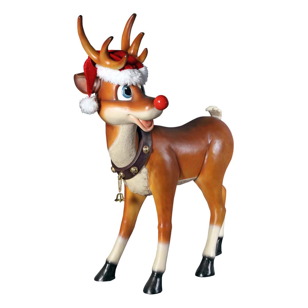 Design Toscano Santa’s Christmas Red-Nosed Reindeer Statue 20 Cute Outdoor Christmas Decorations (12)
