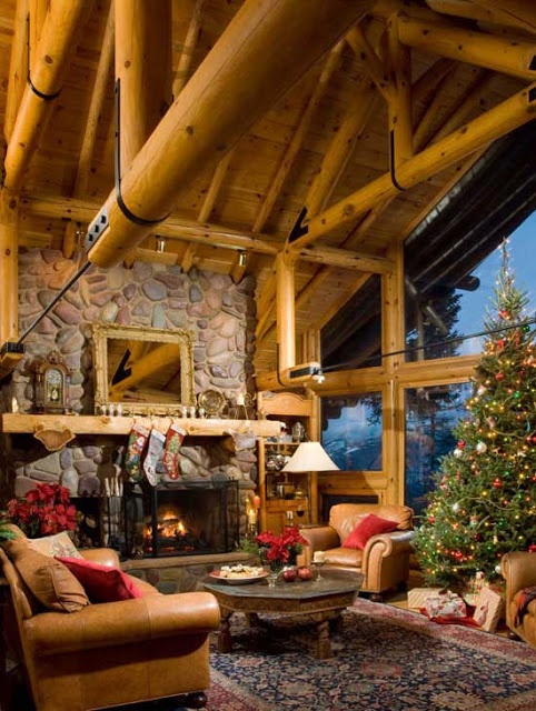 33 Cute Log Cabin Christmas Decorations - Log Home Christmas Decorating Ideas