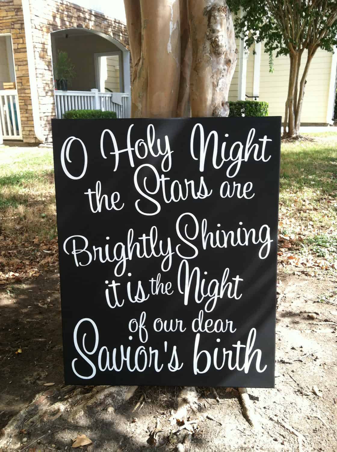 O Holy Night Christmas canvas 25 Creative Christmas Sign Decorations (25)