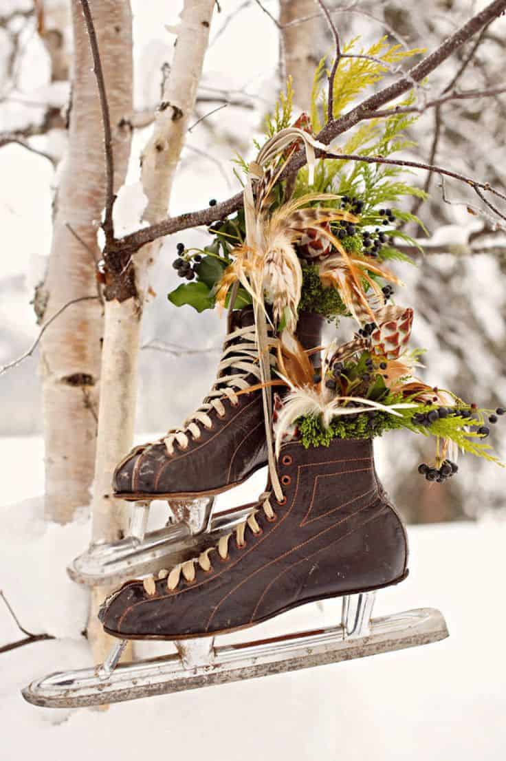 35 Amazing Vintage Ski and Ice Skates Decorations