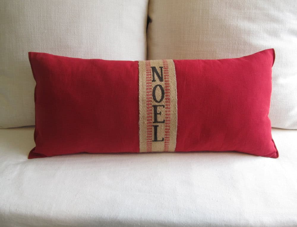 Red Noel Christmas Pillow Another Collection of 17 Christmas Pillow Designs (7)