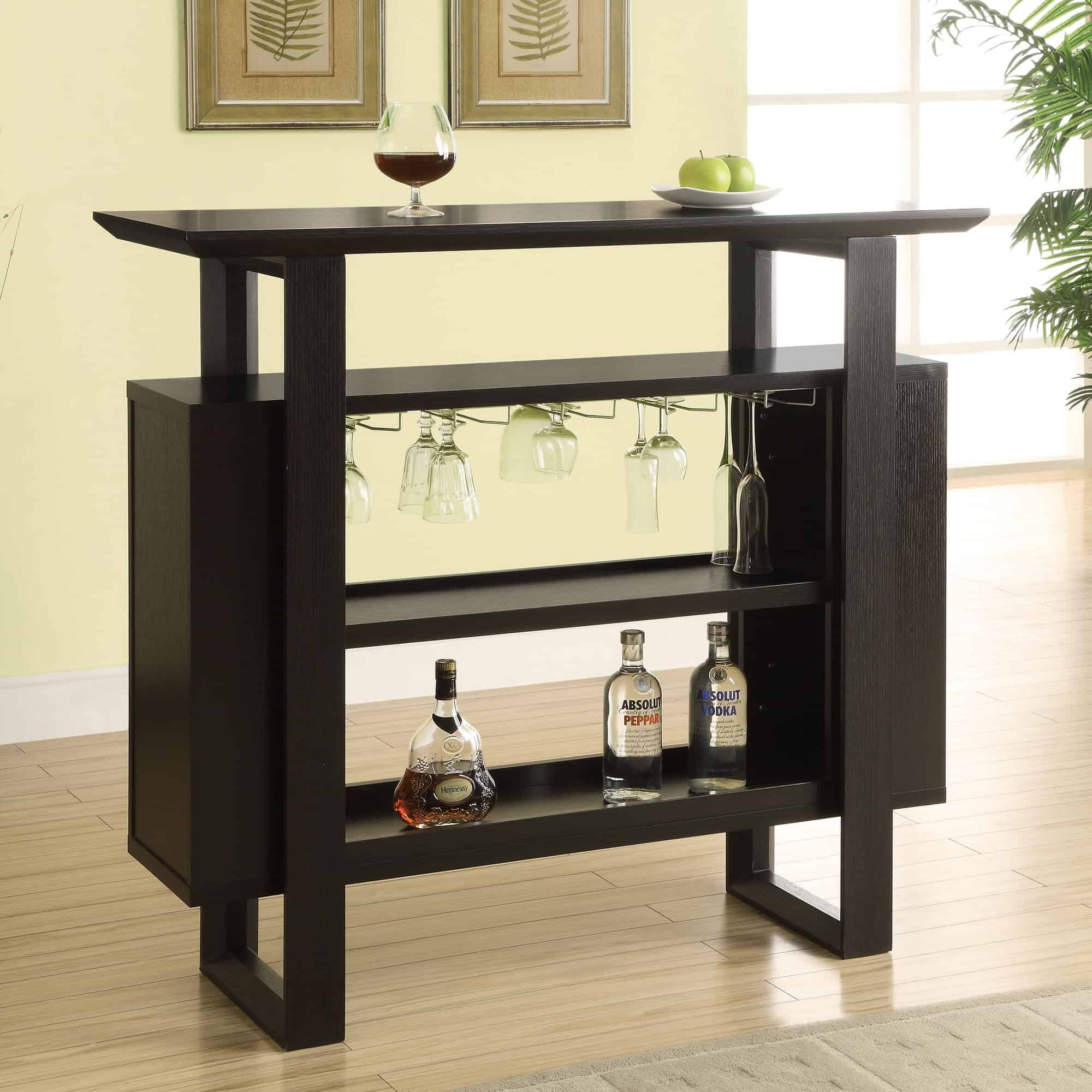 Monarch Specialties Inc. Bar Unit with Bottle and Glass Storage 19 Classy Bar Designs for New Year's Party (1)