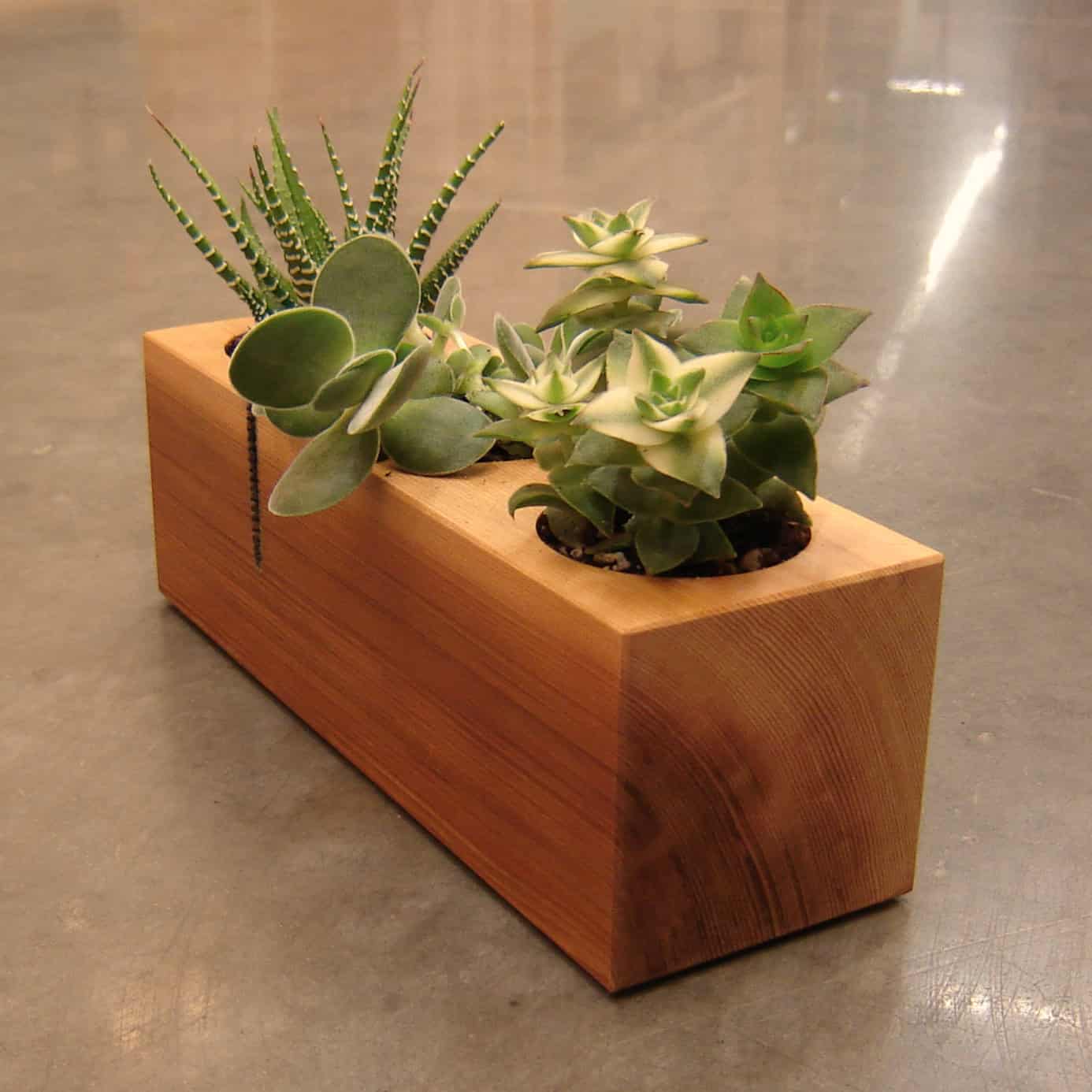 Wood Succulent Planter in Recycled Cedar 20 Creative Handmade Planter Designs (13)