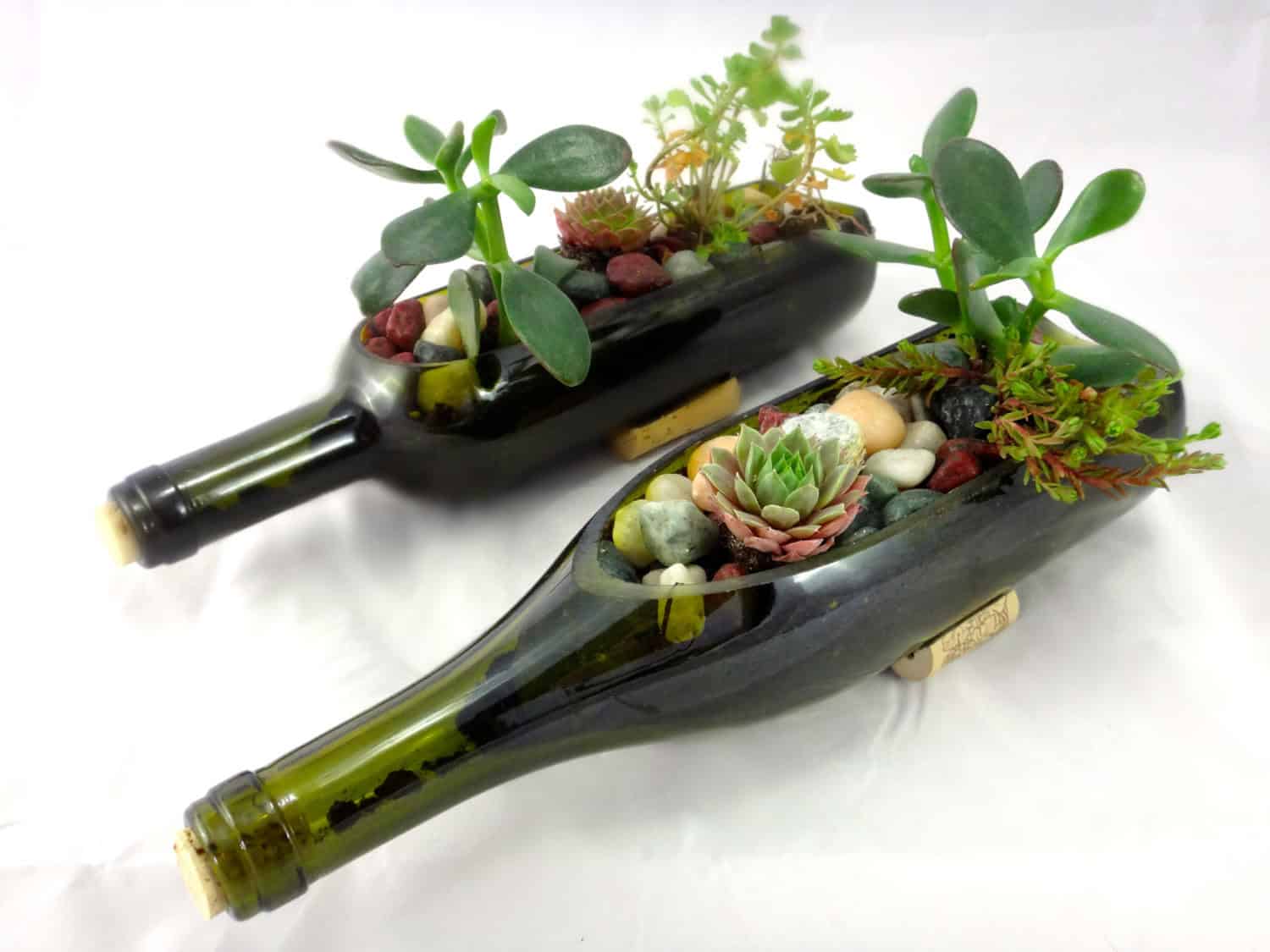 Wine Bottle Garden Succulent Planter 20 Creative Handmade Planter Designs (16)