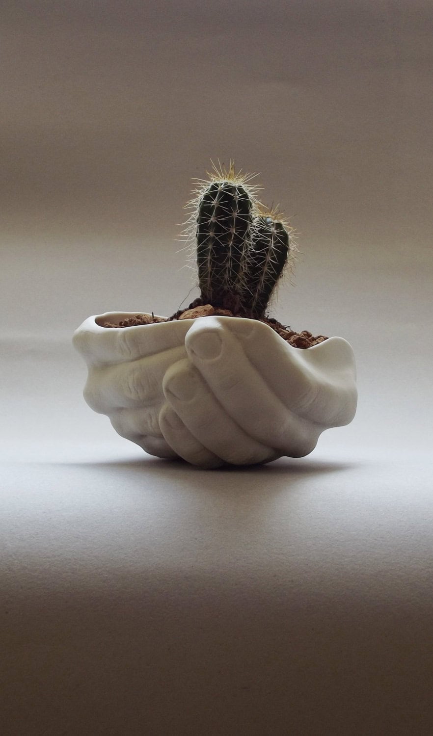 Porcelain planter – Folded Hands 20 Creative Handmade Planter Designs (4)