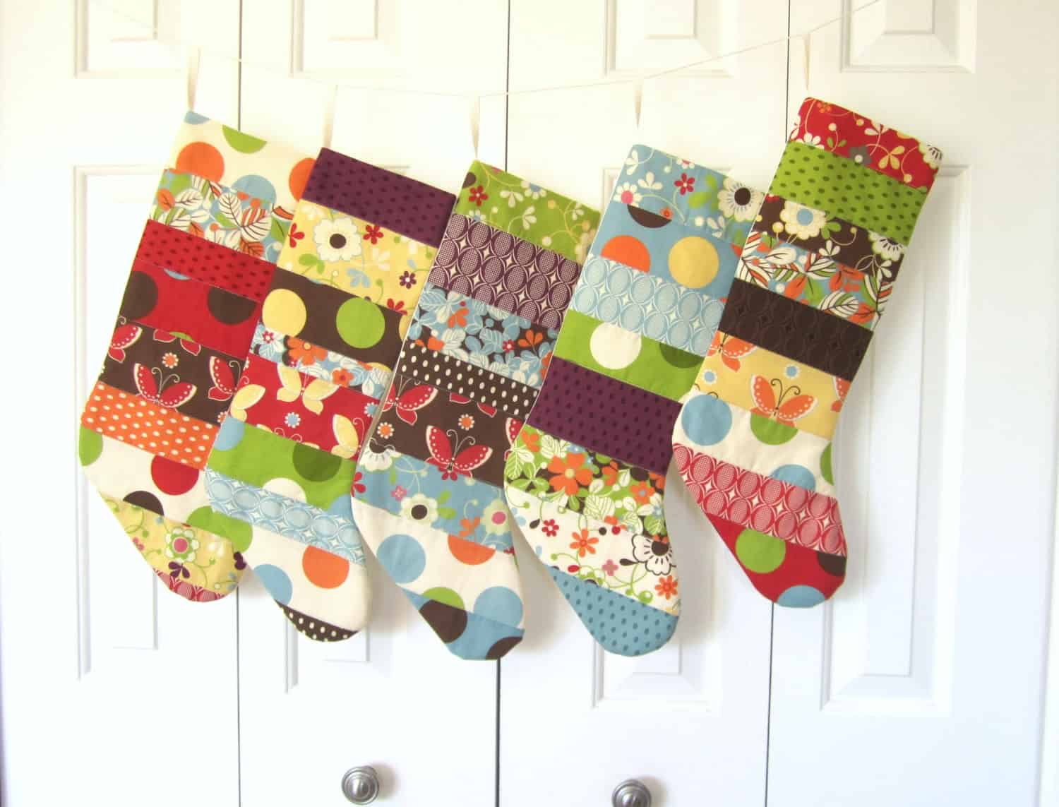 Patchwork Stockings — Freebird Use Christmas Stockings as Christmas Decorations - 15 Designs (3)