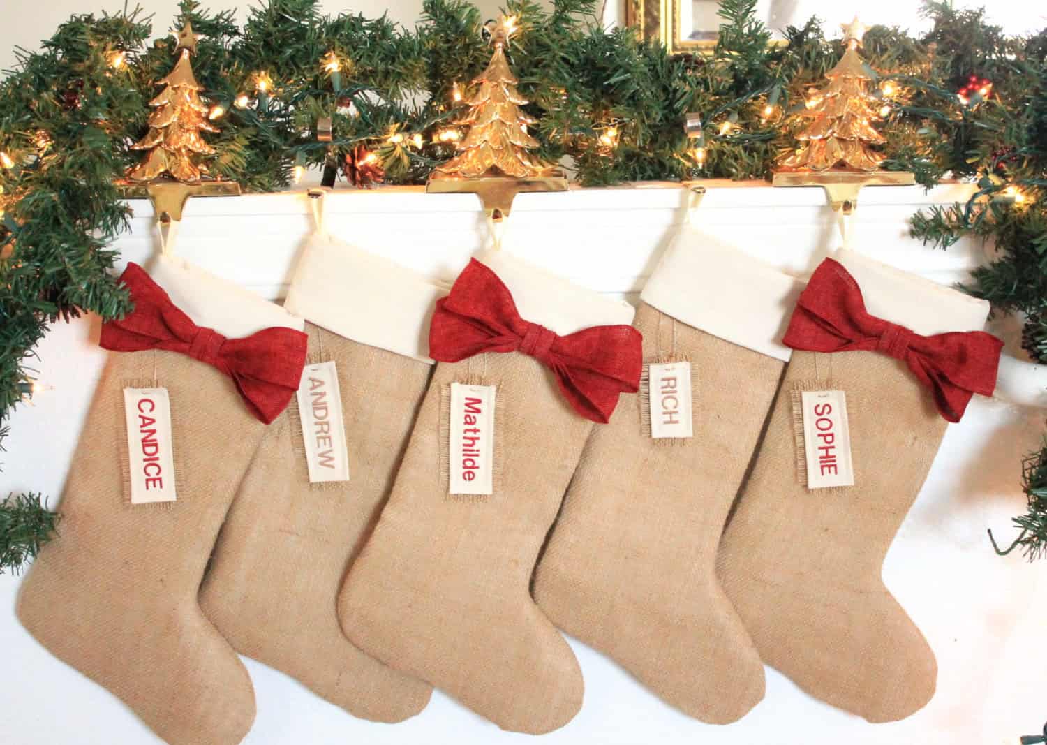 PERSONALIZED Christmas Burlap Stockings Use Christmas Stockings as Christmas Decorations - 15 Designs (5)