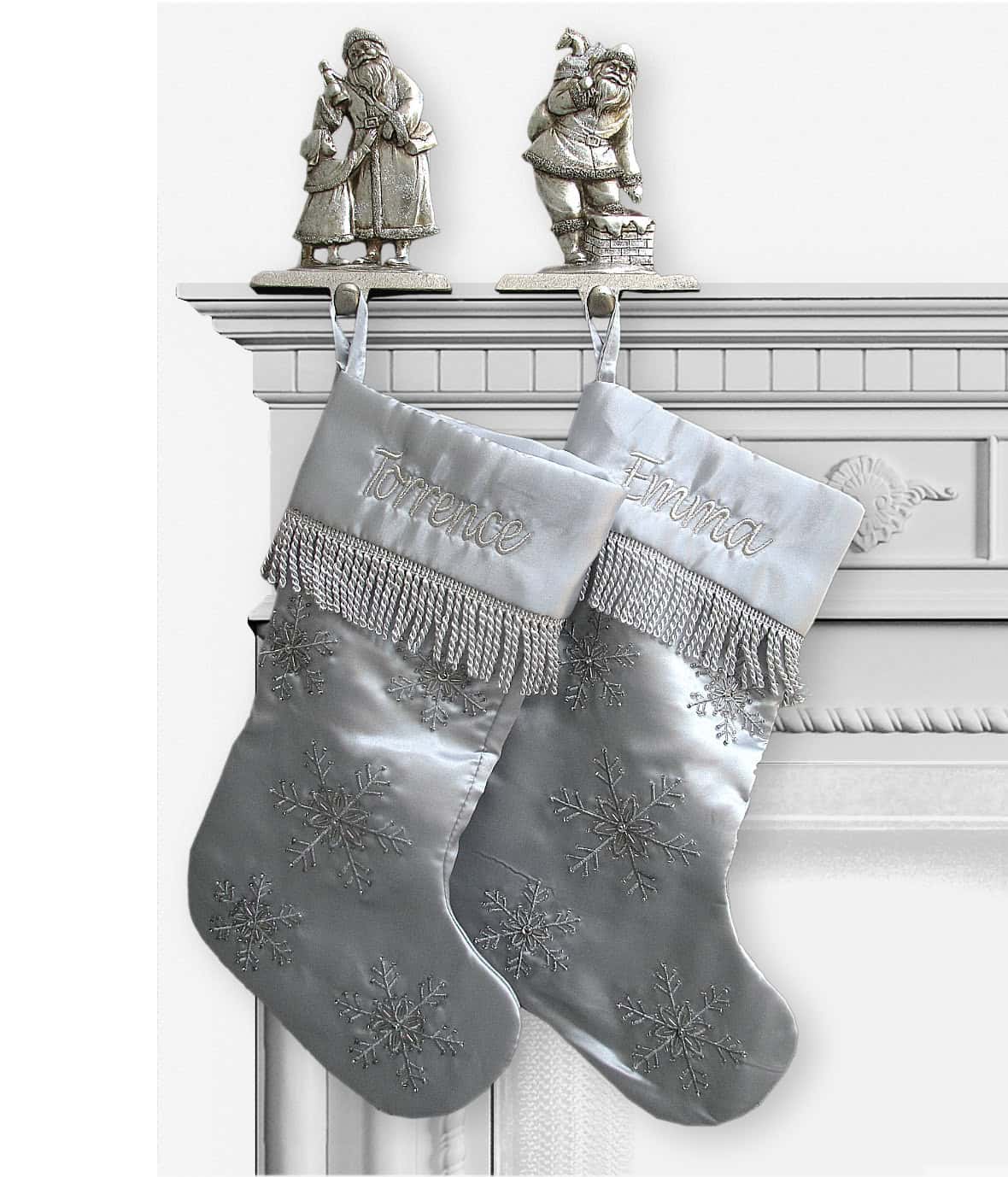 Silver Christmas Stockings Use Christmas Stockings as Christmas Decorations - 15 Designs (8)