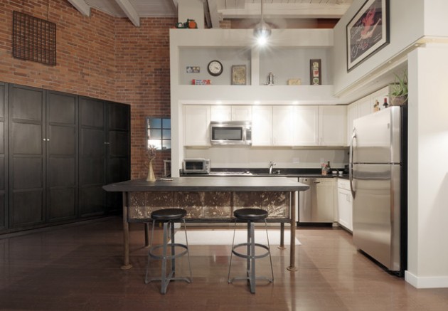 22 Industrial Kitchen Island Designs For Retro Look of the Kitchen