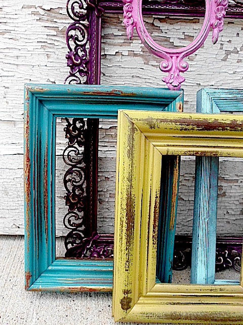 frames painted frame diy architectureartdesigns distressed wood colors colorful decor empty visit architectureartde source abbildungen yellow upcycled different interesting decoration