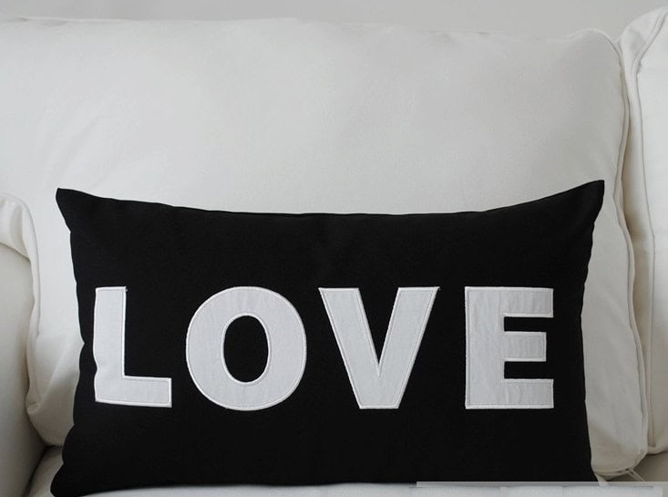 Black and White Love Cushion Cover 17 Fascinating Handmade Valentine's Day Pillow Designs (11)