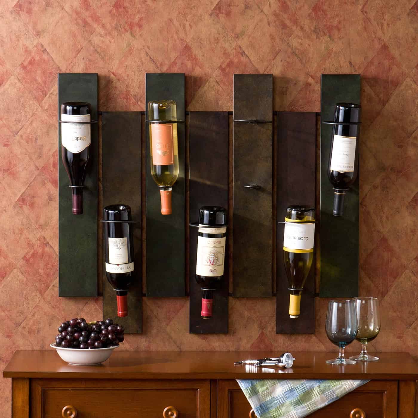 Sutton 7 Bottle Wall Mounted Wine Rack 19 Elegant Wine Rack Design Ideas (7)