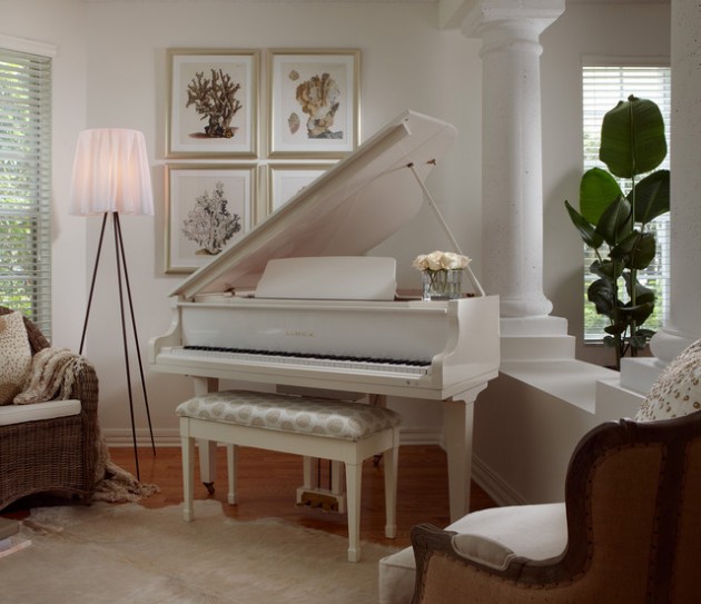 19 Creative Ways How To Decorate Living Room with Piano