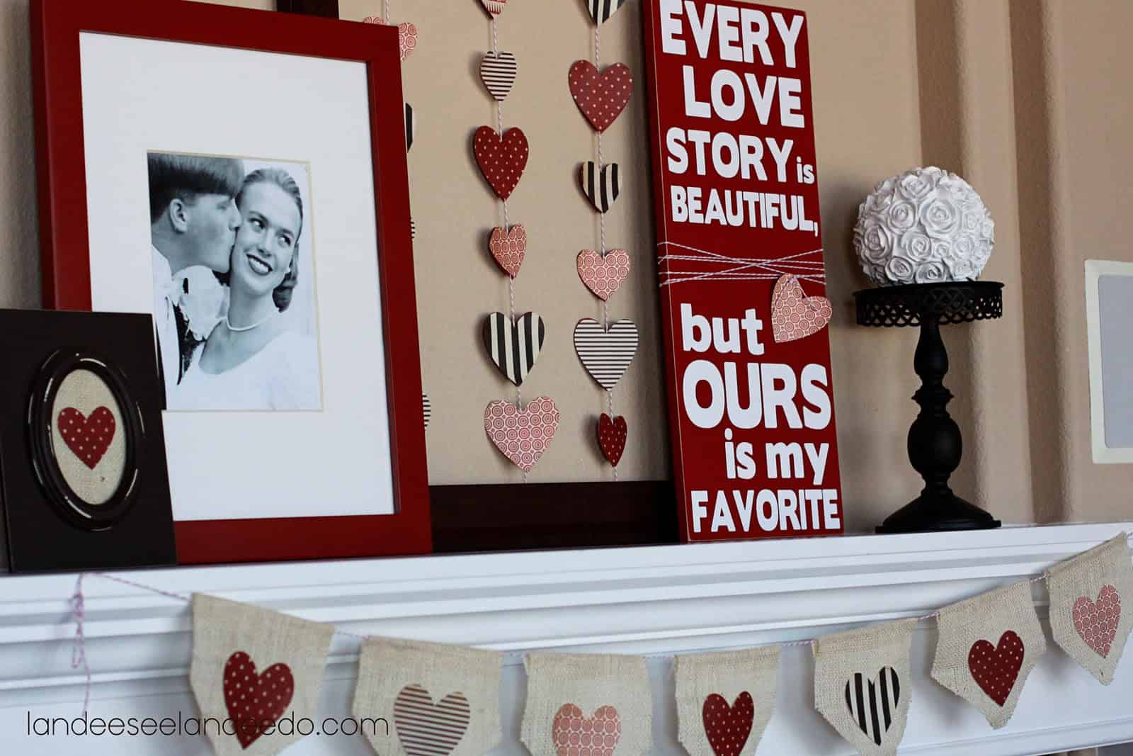 Great Valentine`s Day Mantel 7