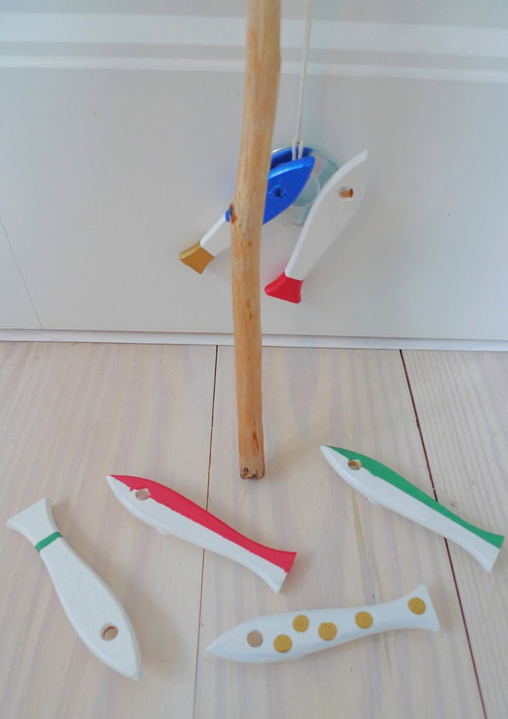 9. Experiment with different materials, make wooden fishes and paint them… 9