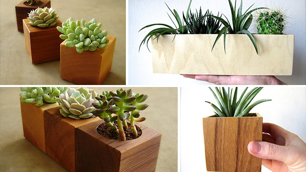 16 Minimalistic Handmade Wooden Planter Designs