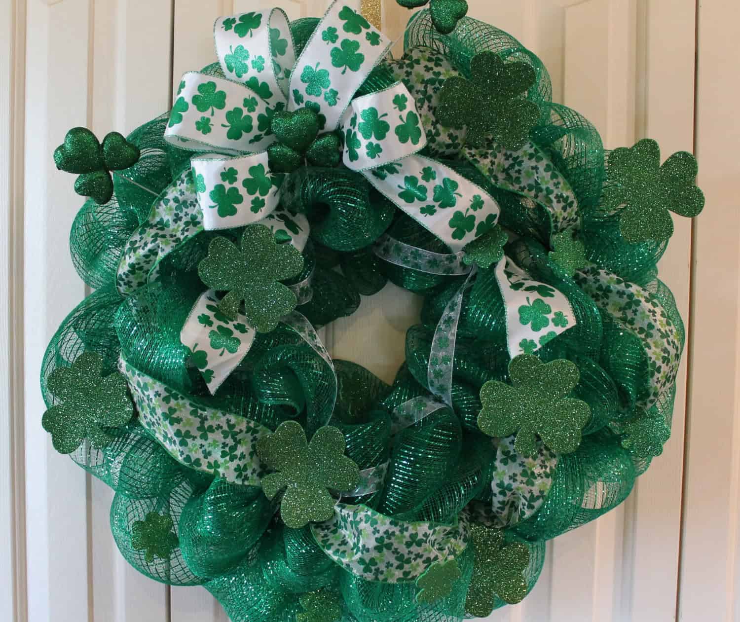 St. Patrick’s Day Deco Mesh Sparkle Wreath Buy it here: www.etsy.com