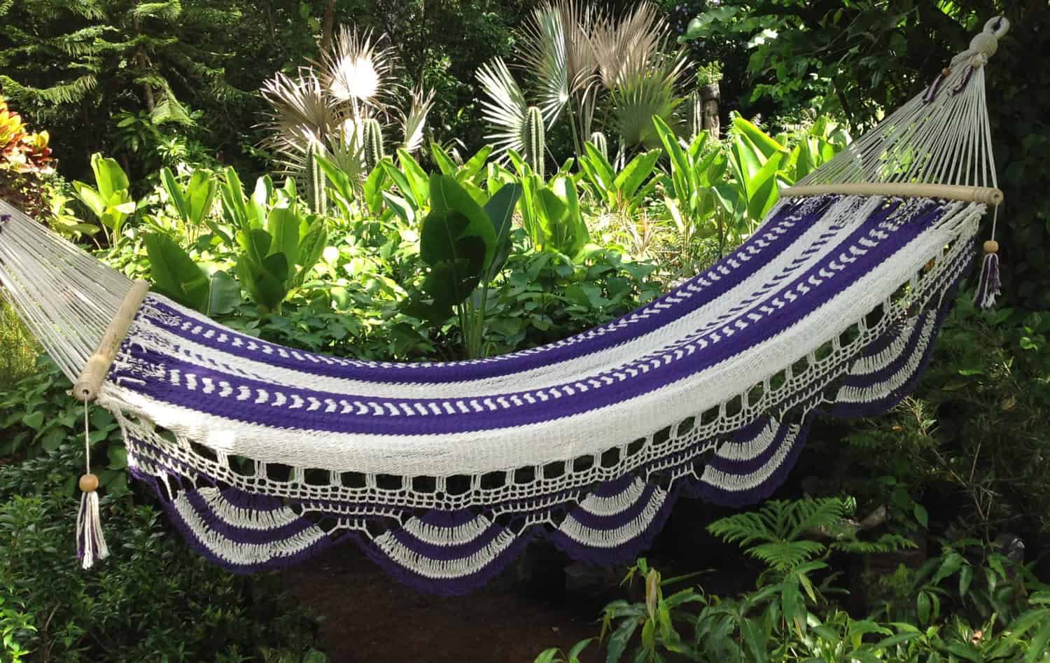 Beautiful White & Purple Handmade Hammock Buy it here: www.etsy.com