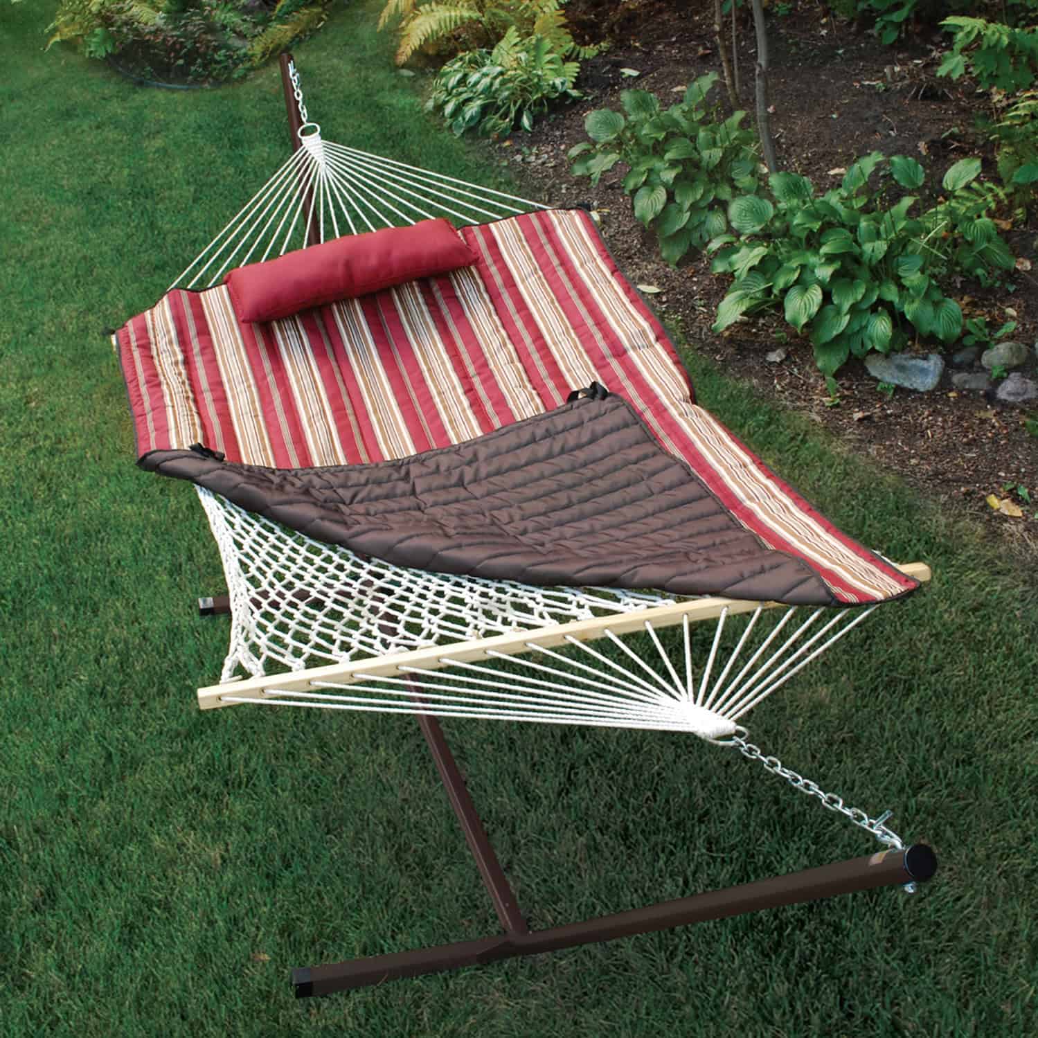 ColorCotton Rope Hammock with Stand, Pad and Pillow Buy it here: www.wayfair.com