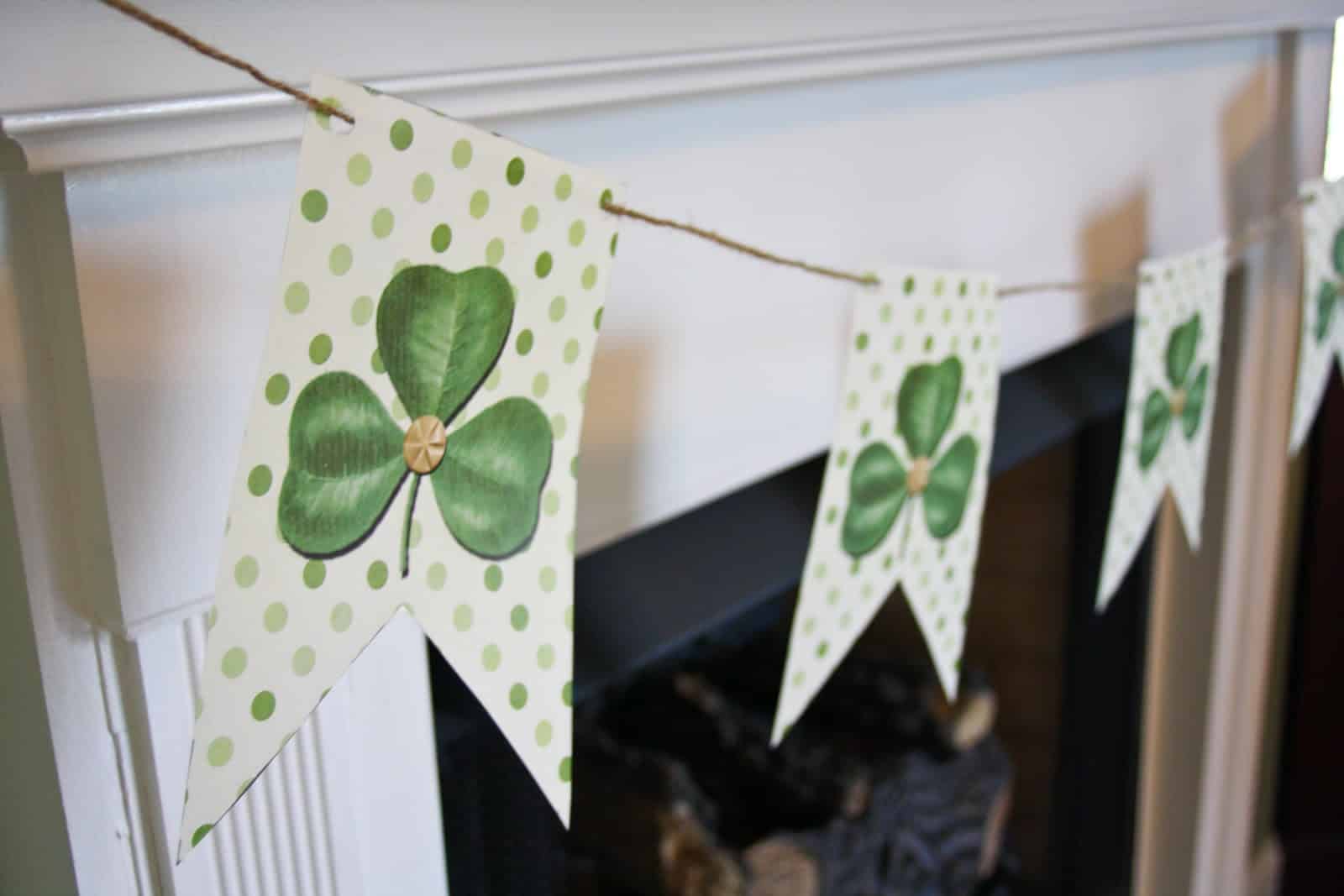 Mantel with Shamrock Flowers 26
