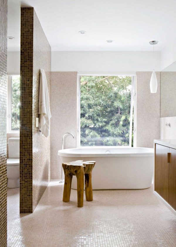 Awesome Brentwood Residence Interior White Bathroom with View