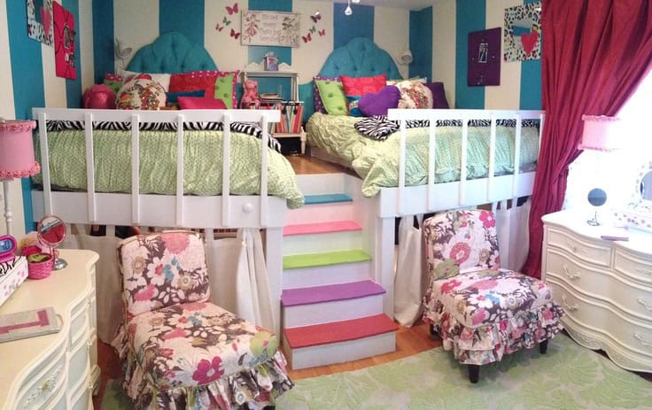 22 Adorable Girls Shared Bedroom Designs 7