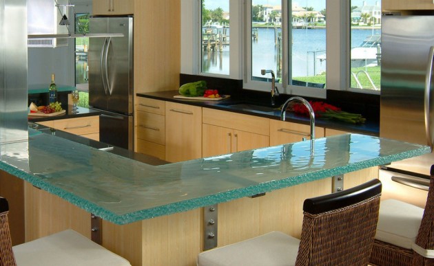 19 Adorable Stylish Glass Kitchen Countertop Design Ideas