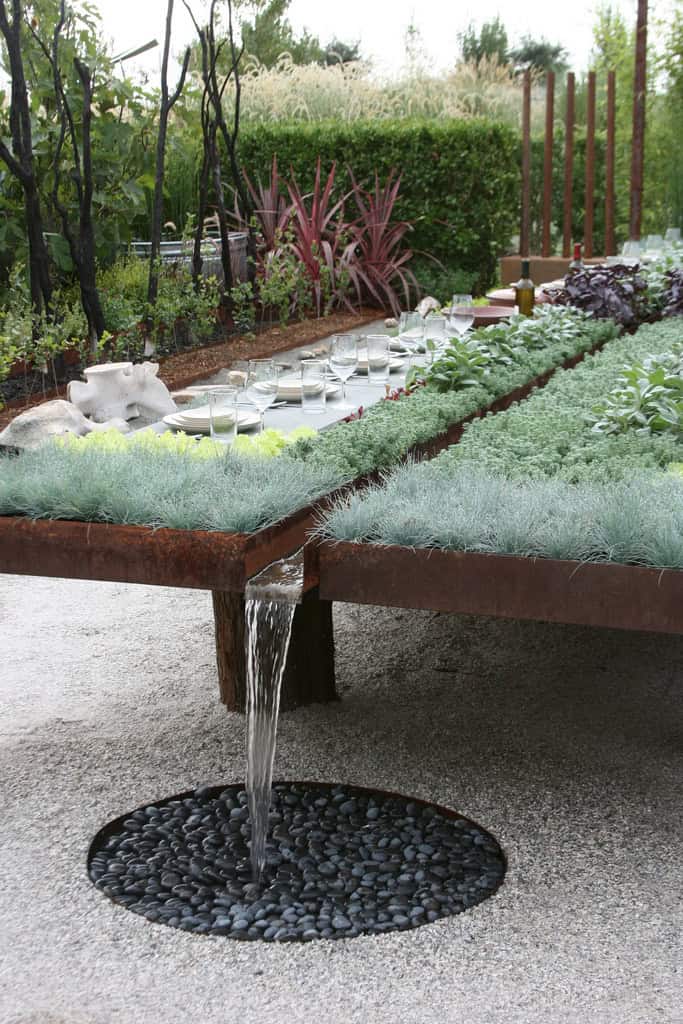 A Raised Bed with Rain Water Collector and Dining Table 12