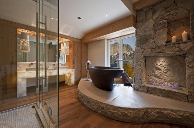 19 Astonishing &amp; Cozy Bathrooms Design Ideas With Fireplace